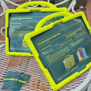 On Running Neon Yellow Tablet Case with Shock Absorption